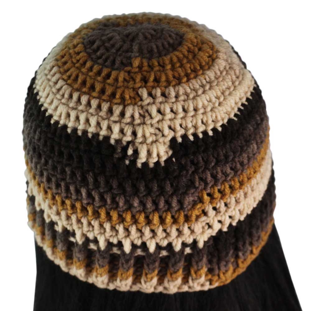 Shades of Brown Crochet Snug Beanie Hat Medium/Large - JMCH61ML - Lilylin Designs