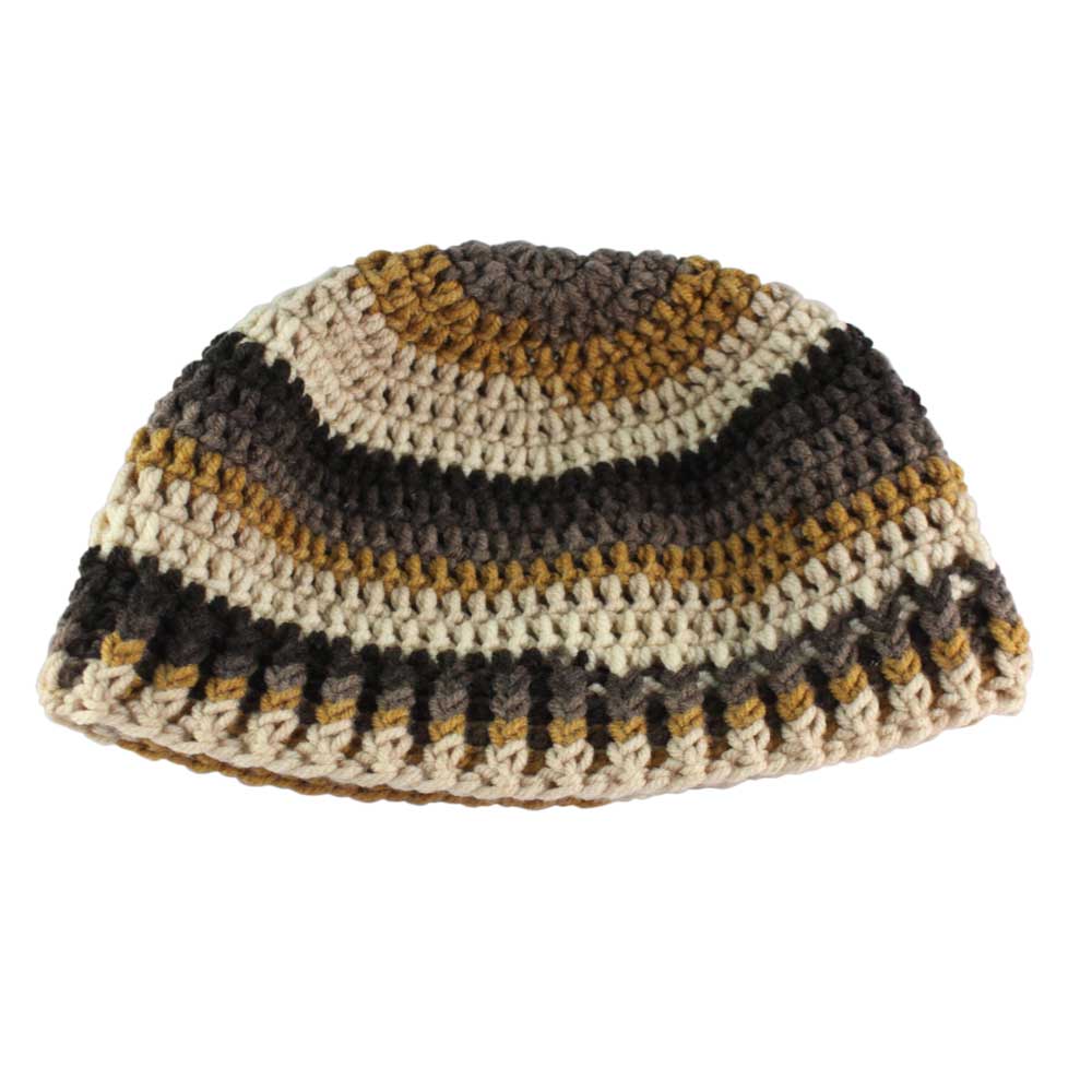 Shades of Brown Crochet Snug Beanie Hat Medium/Large - JMCH61ML - Lilylin Designs