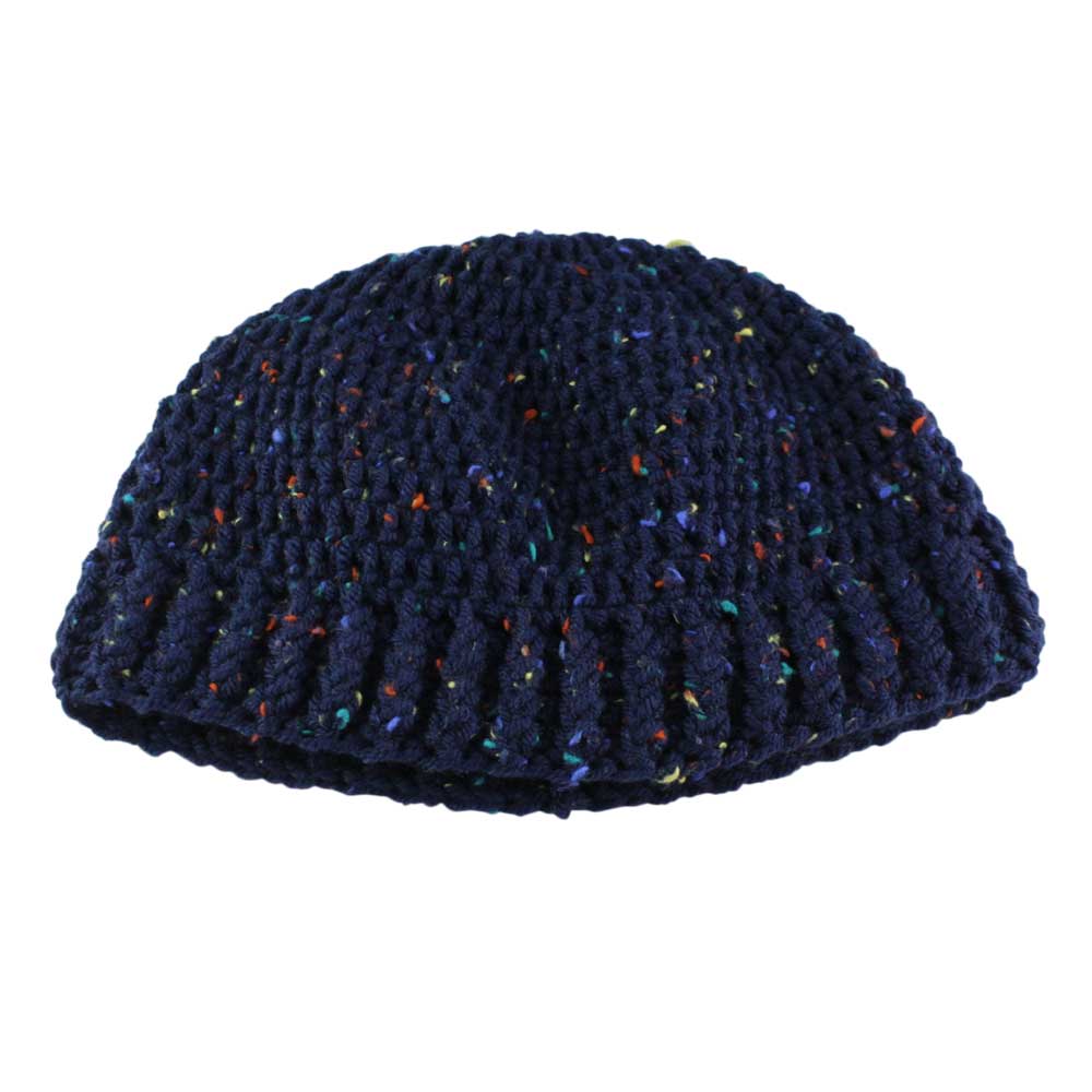 Navy Blue Speckled Crochet Snug Beanie Hat Med/Lg - JMCH63ML - Lilylin Designs