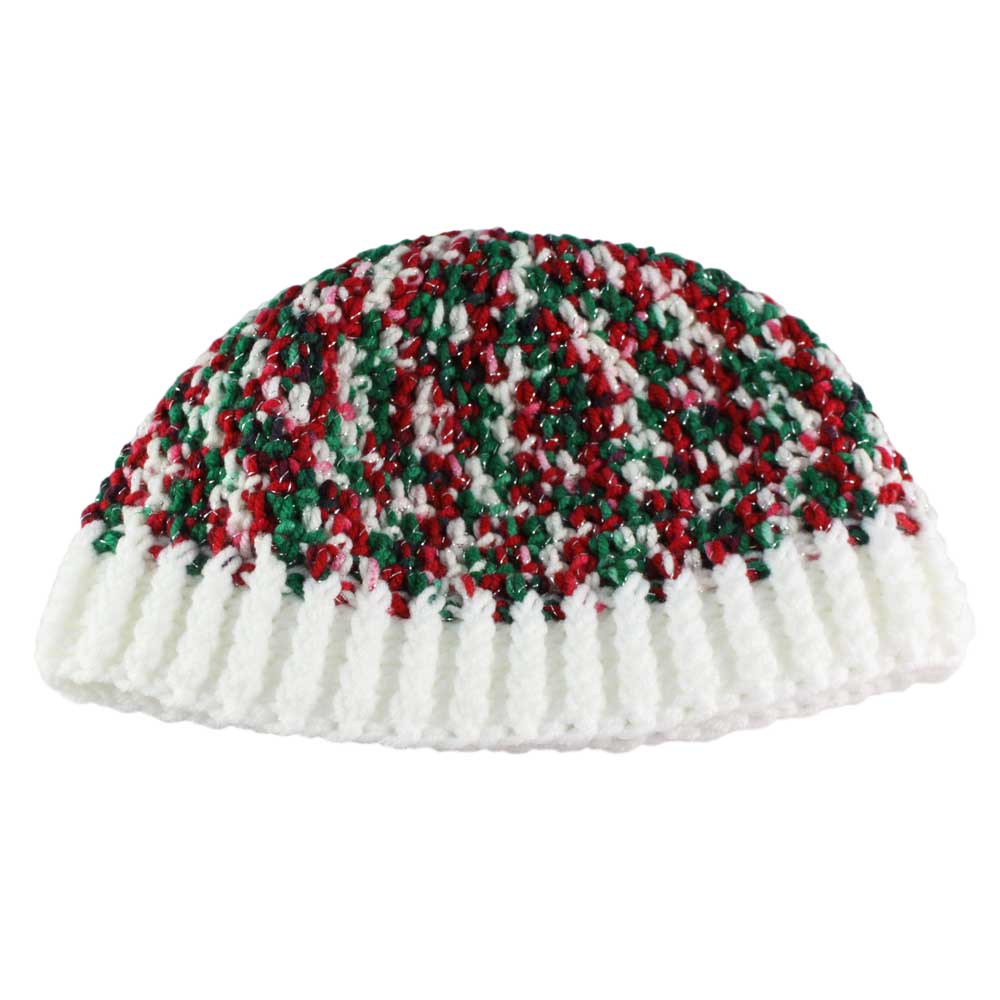 Red White Green Christmas Snug Beanie Hat Medium/Large - JMCH64ML - Lilylin Designs