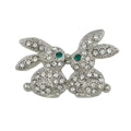 Crystal Kissing Easter Bunnies Brooch Pin - Lilylin Designs