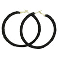 Large Black Crochet Hoop Pierced Earring - STXE21 - Lilylin Designs