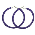 Large Purple Crochet Hoop Pierced Earring - STXE17 - Lilylin Designs