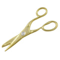Large Gold Scissors with Crystal Brooch Pin - Lilylin Designs
