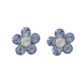 Light Blue Crystal Daisy Stud Pierced Earring - Lilylin Designs