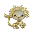 Lion with White Cats Eye Face Lapel Tac Pin - Lilylin Designs