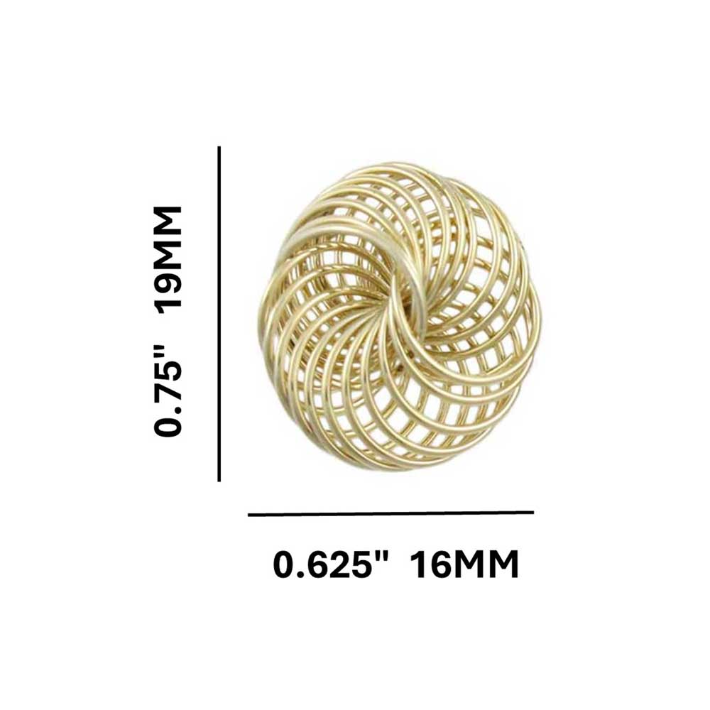 Gold Spiral Love Knot Pierced Earring - MEC147 - Lilylin Designs