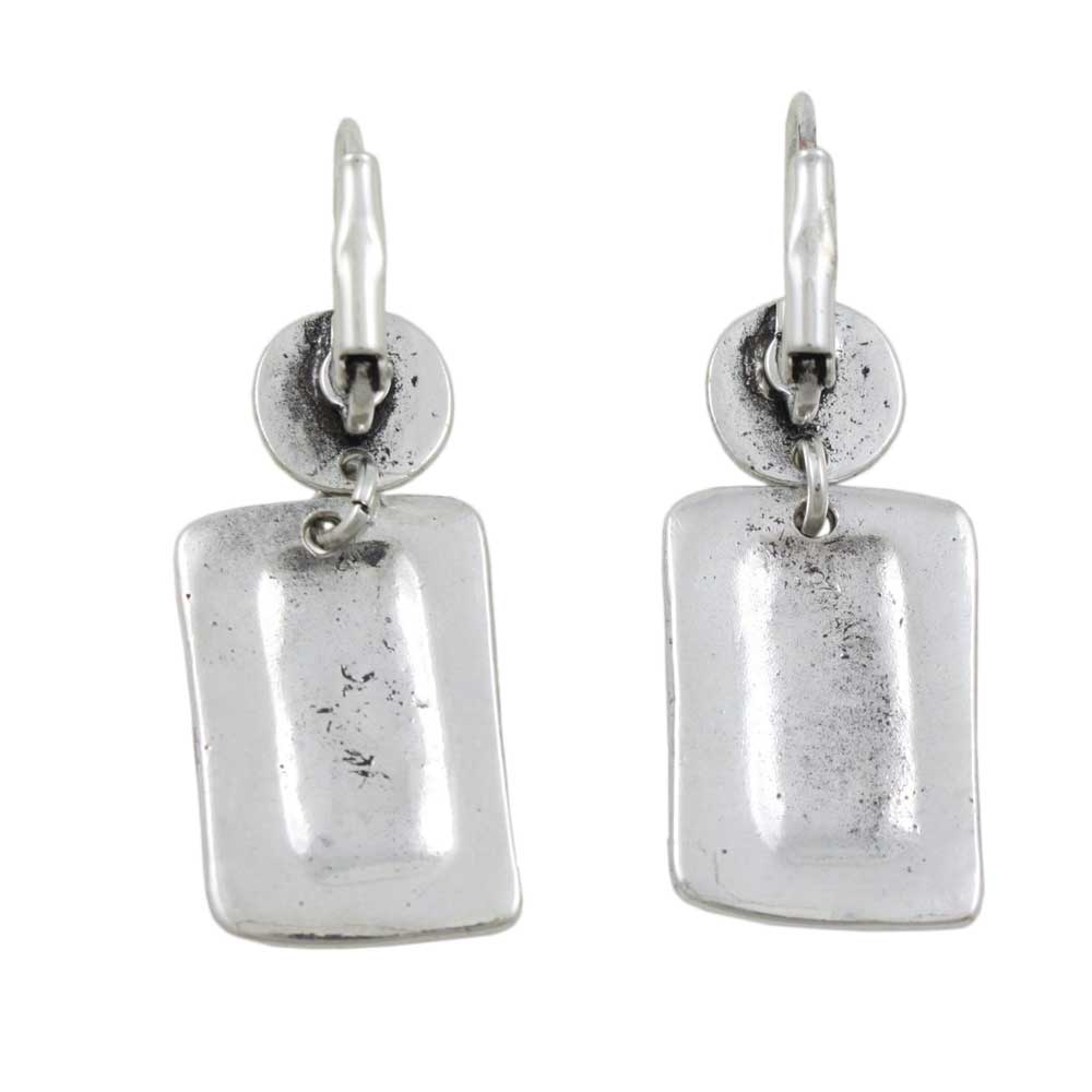 Antiqued Hammered Silver - tone Good Luck Pierced Earring - MEC150 - Lilylin Designs