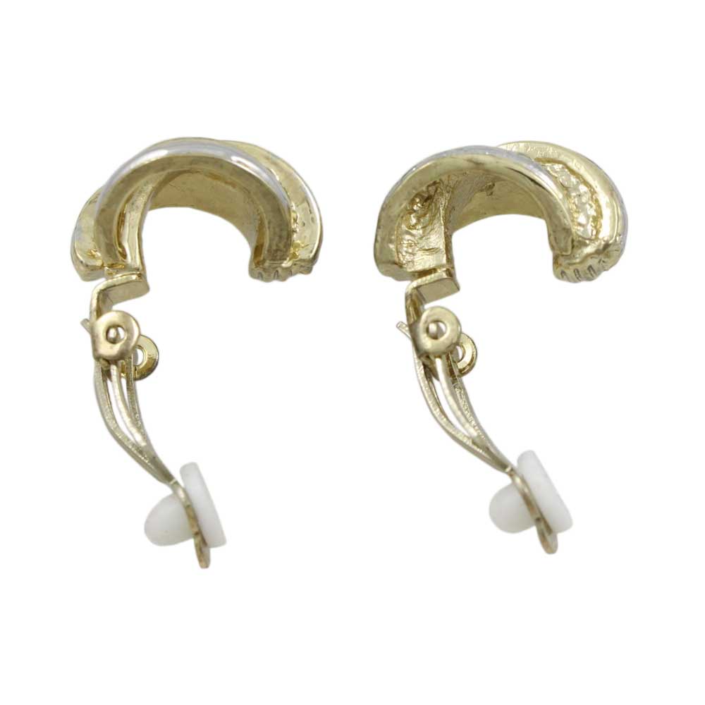 Gold and Silver Semi Hoop Clip Earring - MEC902 - Lilylin Designs
