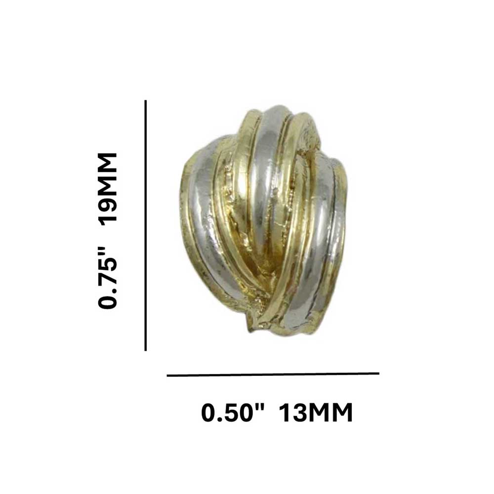 Gold and Silver Semi Hoop Clip Earring - MEC902 - Lilylin Designs