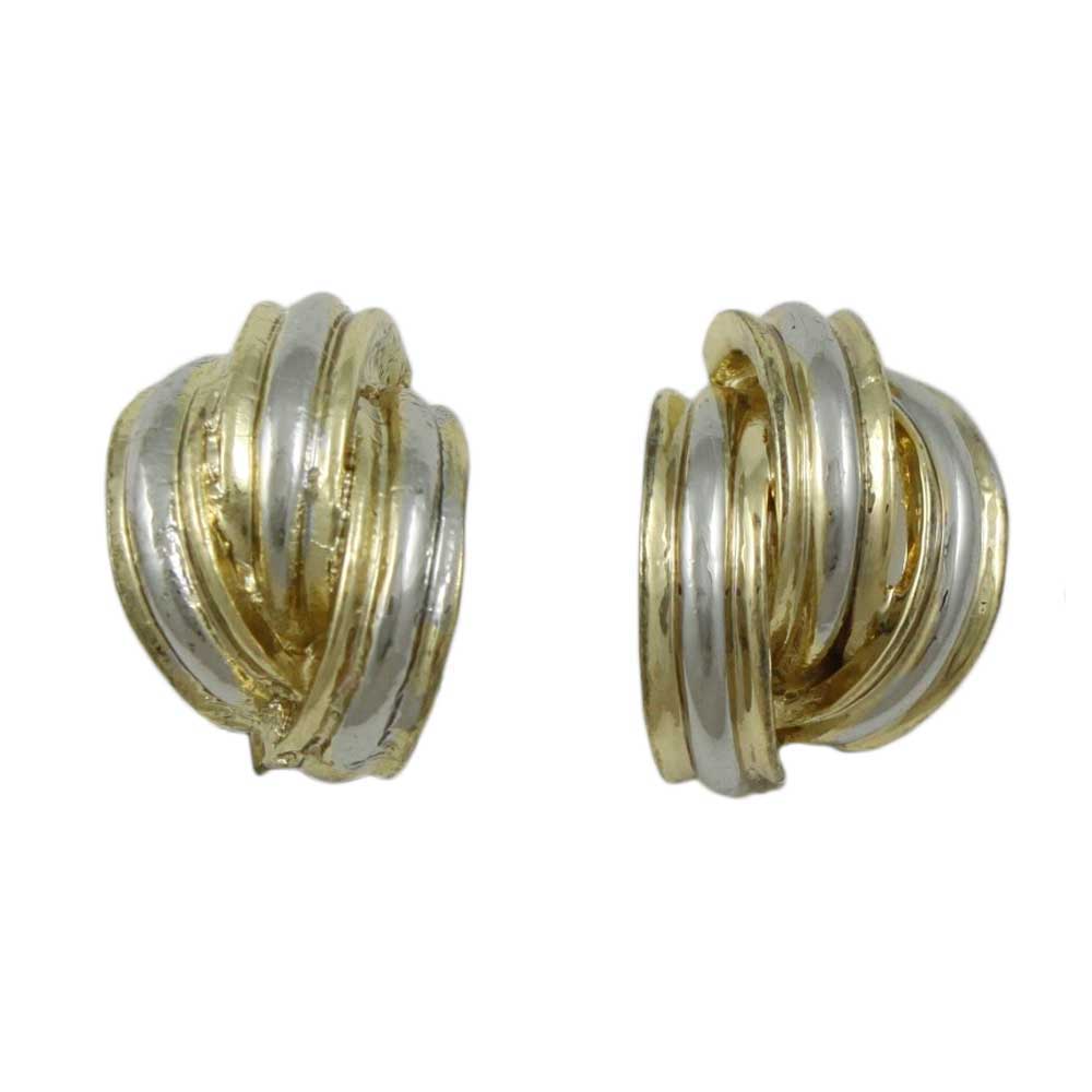 Gold and Silver Semi Hoop Clip Earring - MEC902 - Lilylin Designs