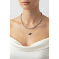 Model wearing 18" Silver-tone 4MM thick rope chain - Lilylin Designs