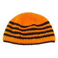 Orange with Brown Stripes Crochet Beanie Hat Medium/Large - STXH25ML - Lilylin Designs