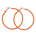 2" Medium Sized Orange Skinny Hoop Pierced Earring - Lilylin Designs