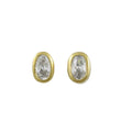 Small Oval Cubic Zirconia Stud Pierced Earring - CZE606 - Lilylin Designs