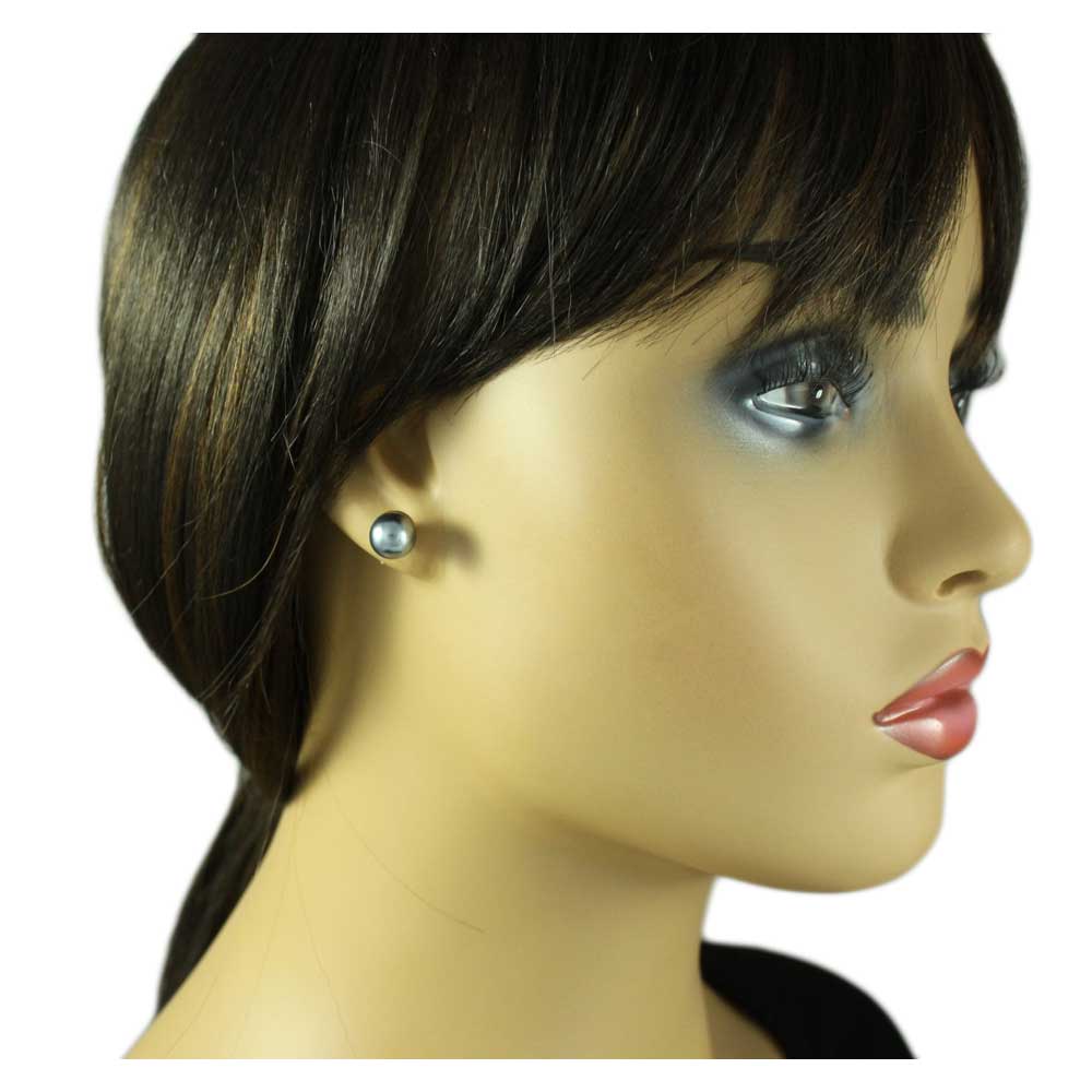 Classic 6MM Gray Pearl Stud Pierced Earring - PE501G - Lilylin Designs
