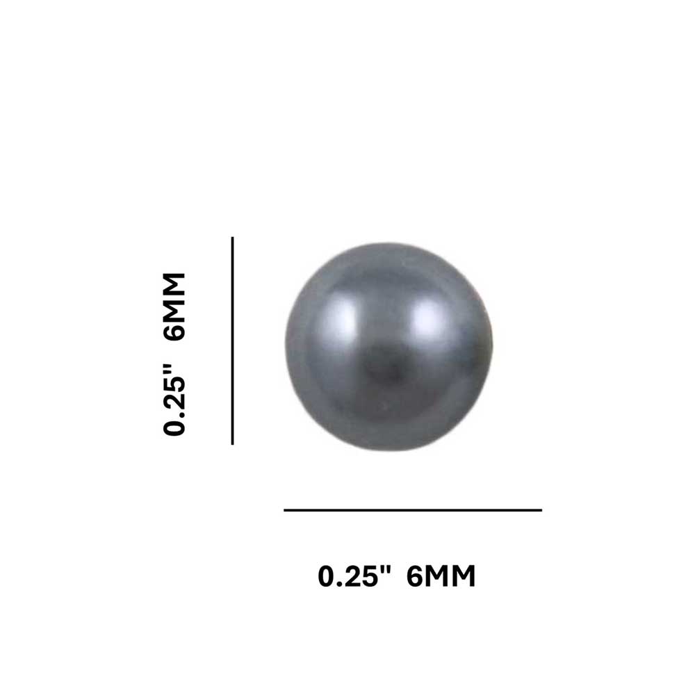 Classic 6MM Gray Pearl Stud Pierced Earring - PE501G - Lilylin Designs