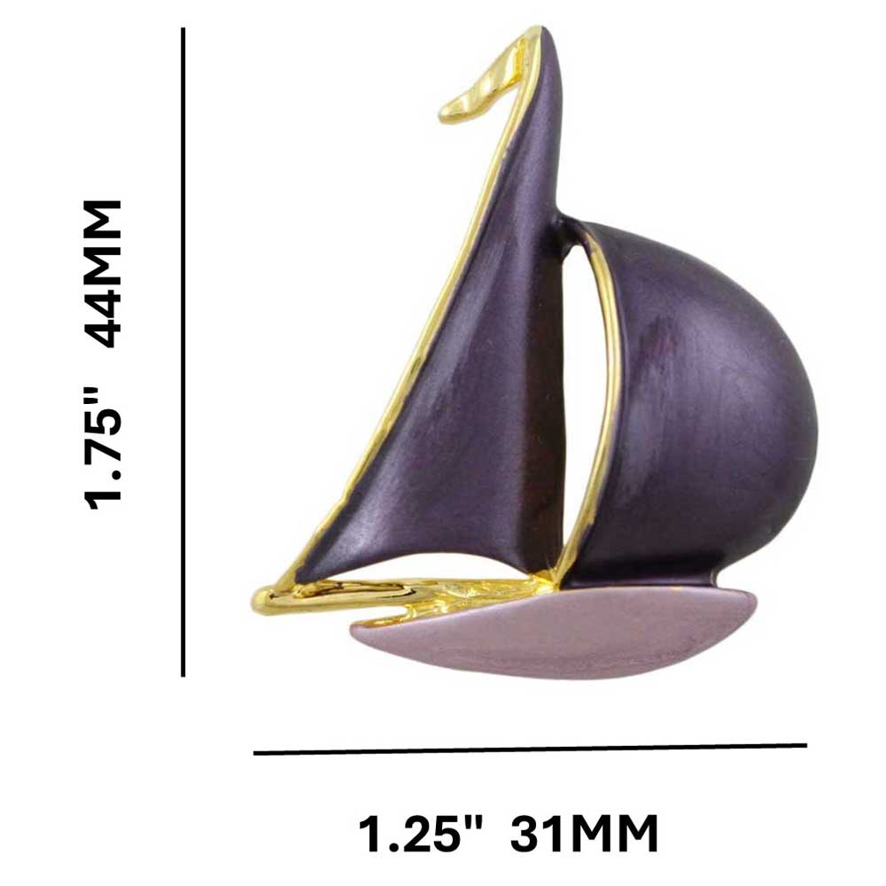 Dark and Light Purple Enamel Sailboat Brooch Pin - PF205 - Lilylin Designs