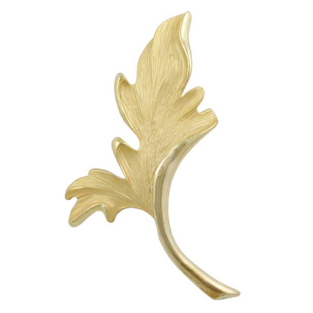 Lilylin Designs Matte Gold-plated Curled Leaf Brooch Pin