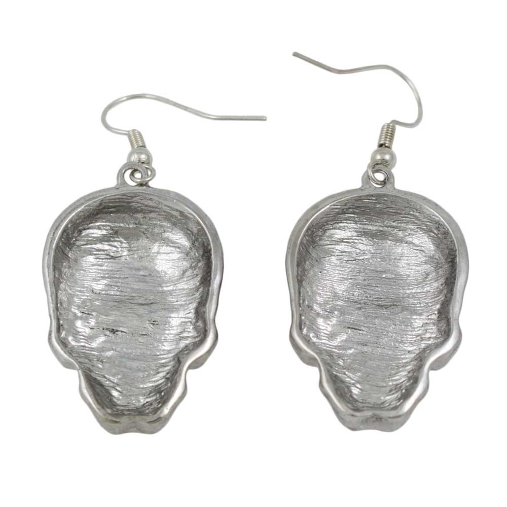 Antique Patterned Skull Dangling Pierced Earring - PF501E - Lilylin Designs