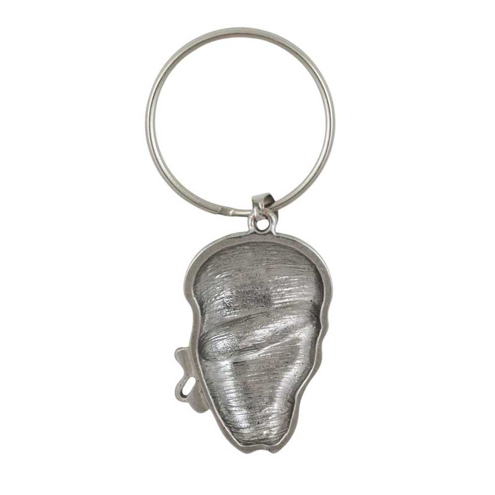 Back view of Crystal Skull with Kerchief Keychain on white background - Lilylin Designs