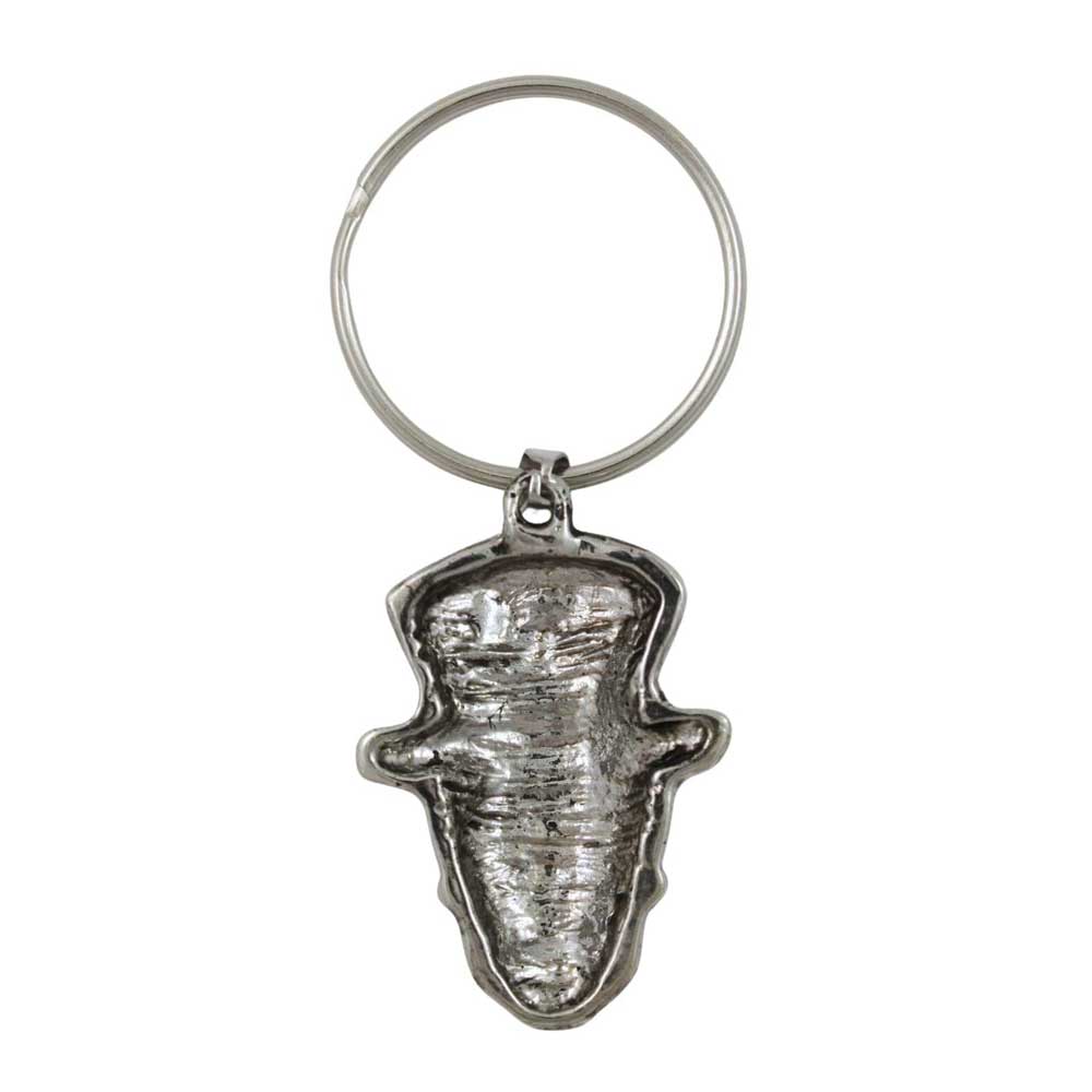 Back view of Keychain with skull design and top hat on a white background  - Lilylin Designs
