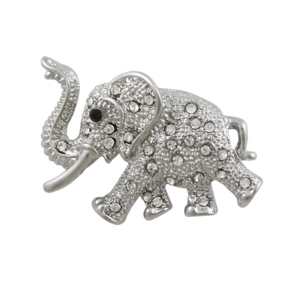 Small Crystal Baby Elephant Brooch Pin - PRA036B - Lilylin Designs