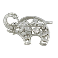 Load image into Gallery viewer, Purple Crystal Elephant with Raised Trunk Brooch Pin - PRA536A - Lilylin Designs
