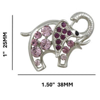 Load image into Gallery viewer, Purple Crystal Elephant with Raised Trunk Brooch Pin - PRA536A - Lilylin Designs
