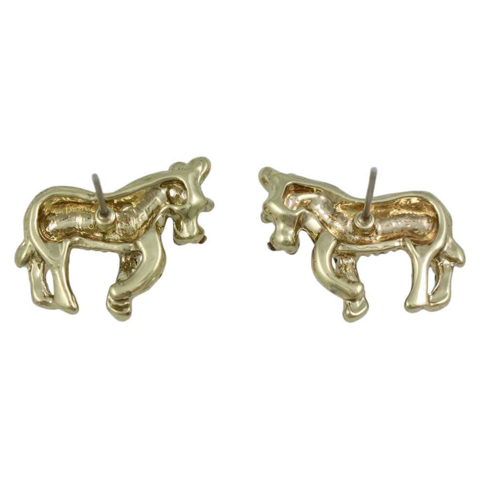 Black and White Enamel Zebra Pierced Earring - PRA819E - Lilylin Designs