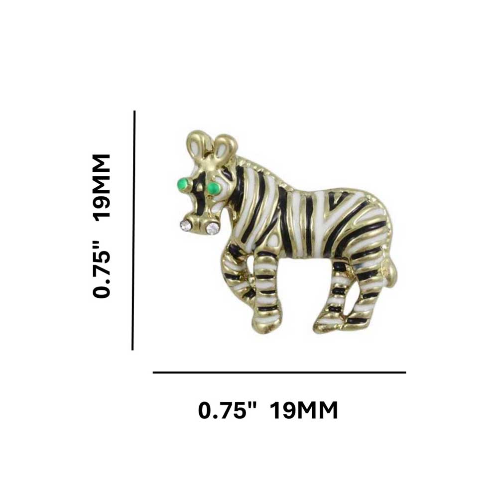 Black and White Enamel Zebra Pierced Earring - PRA819E - Lilylin Designs