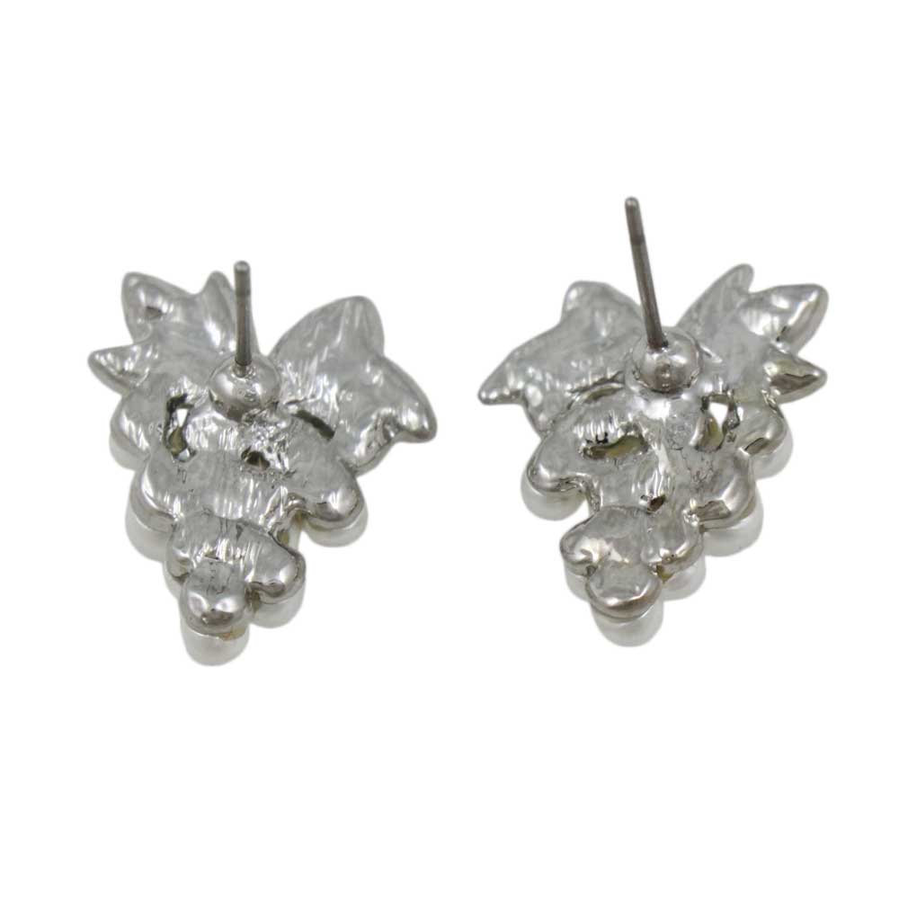 White Imitation Pearl Grapes Pierced Earring - PRE119S - Lilylin Designs