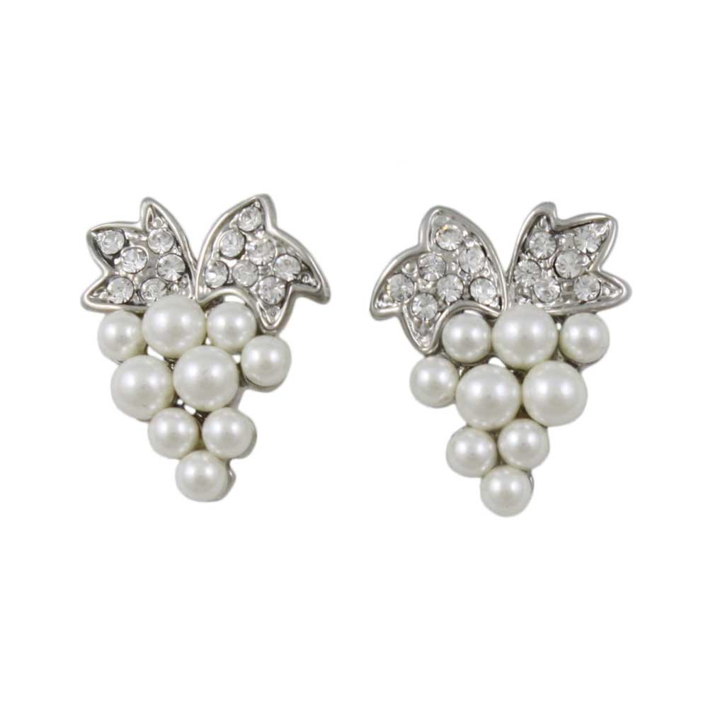 Lilylin Designs White Imitation Pearl Grapes Pierced Earring