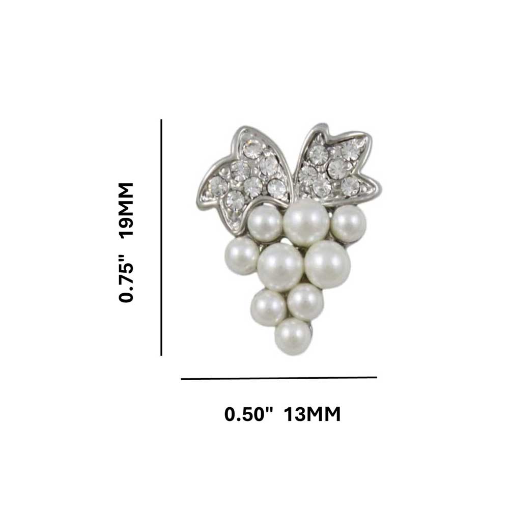White Imitation Pearl Grapes Pierced Earring - PRE119S - Lilylin Designs