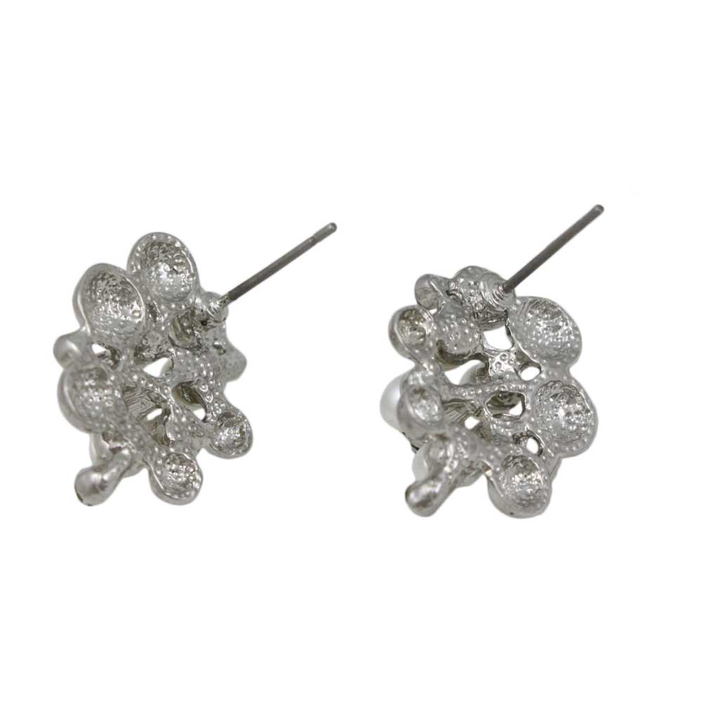 White Pearls with Silver Balls Pierced Earring - PRE120 - Lilylin Designs