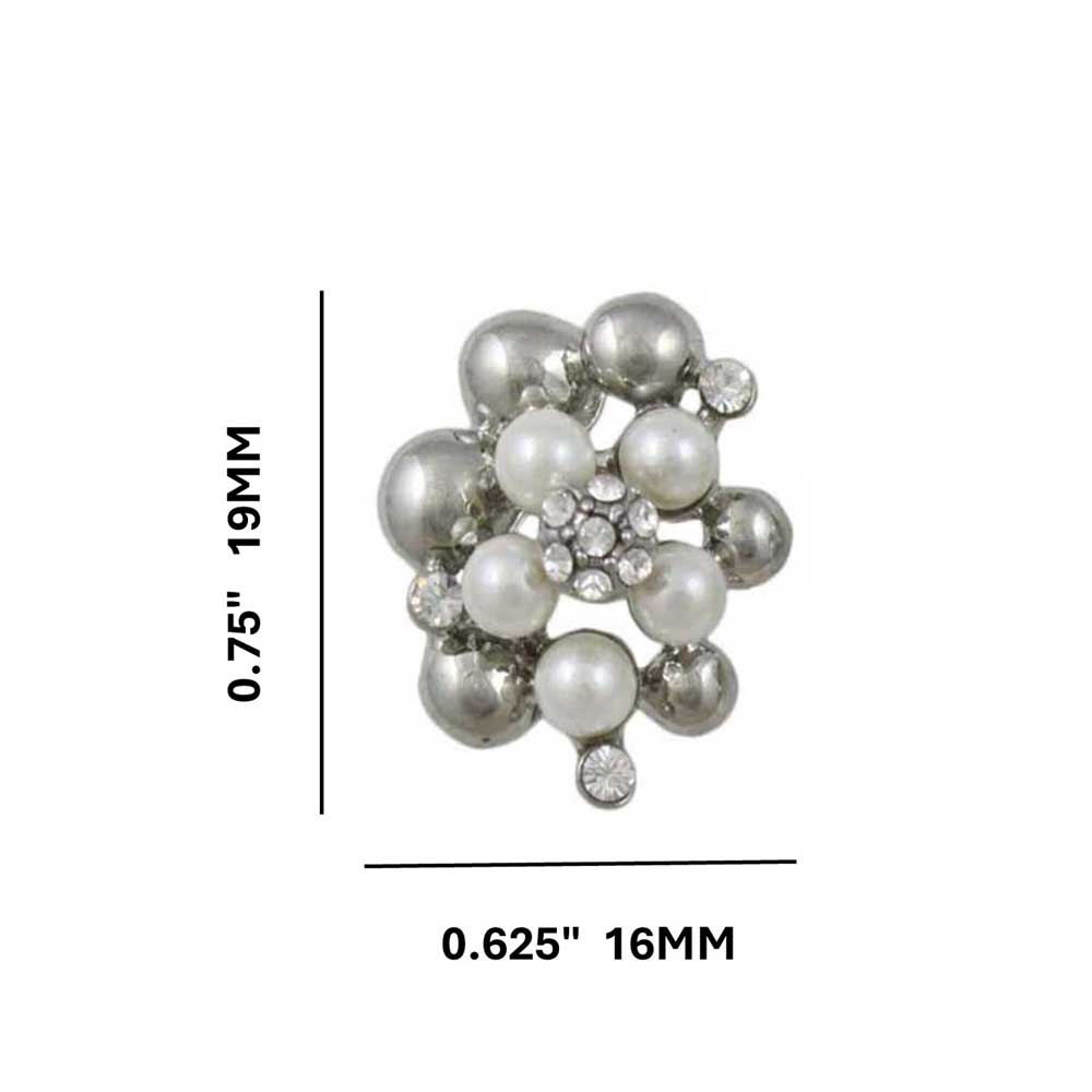 White Pearls with Silver Balls Clip On Earring - PRE120C - Lilylin Designs