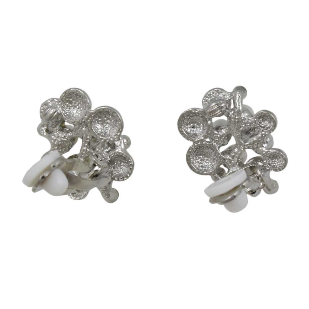 White Pearls with Silver Balls Clip On Earring - PRE120C - Lilylin Designs