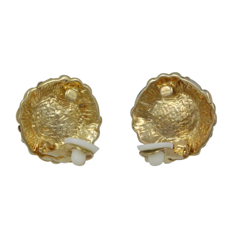 White Dome Pearl Surrounded by Crystals Clip Earring - PRE350 - Lilylin Designs
