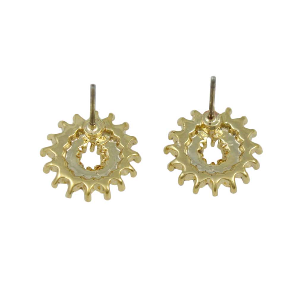 White Seed Pearls with Clear Crystals Pierced Earring - PRE401 - Lilylin Designs
