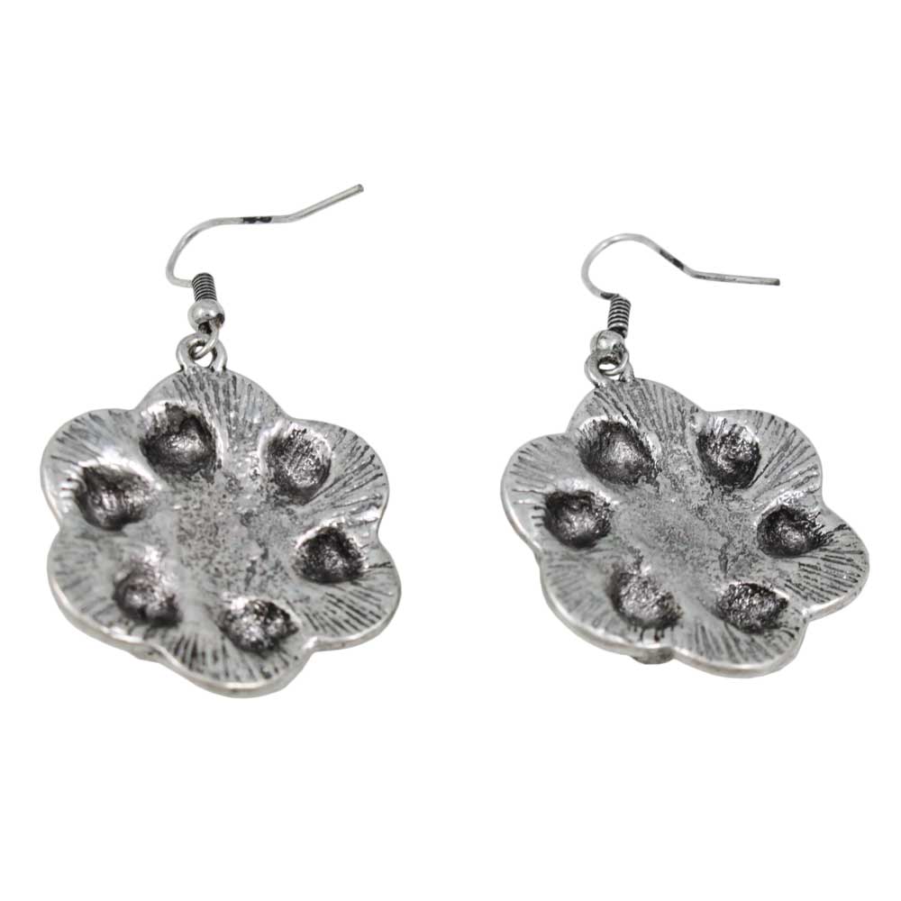 Flower with White Pearl and Crystal Dangling Earring - PRE501 - Lilylin Designs