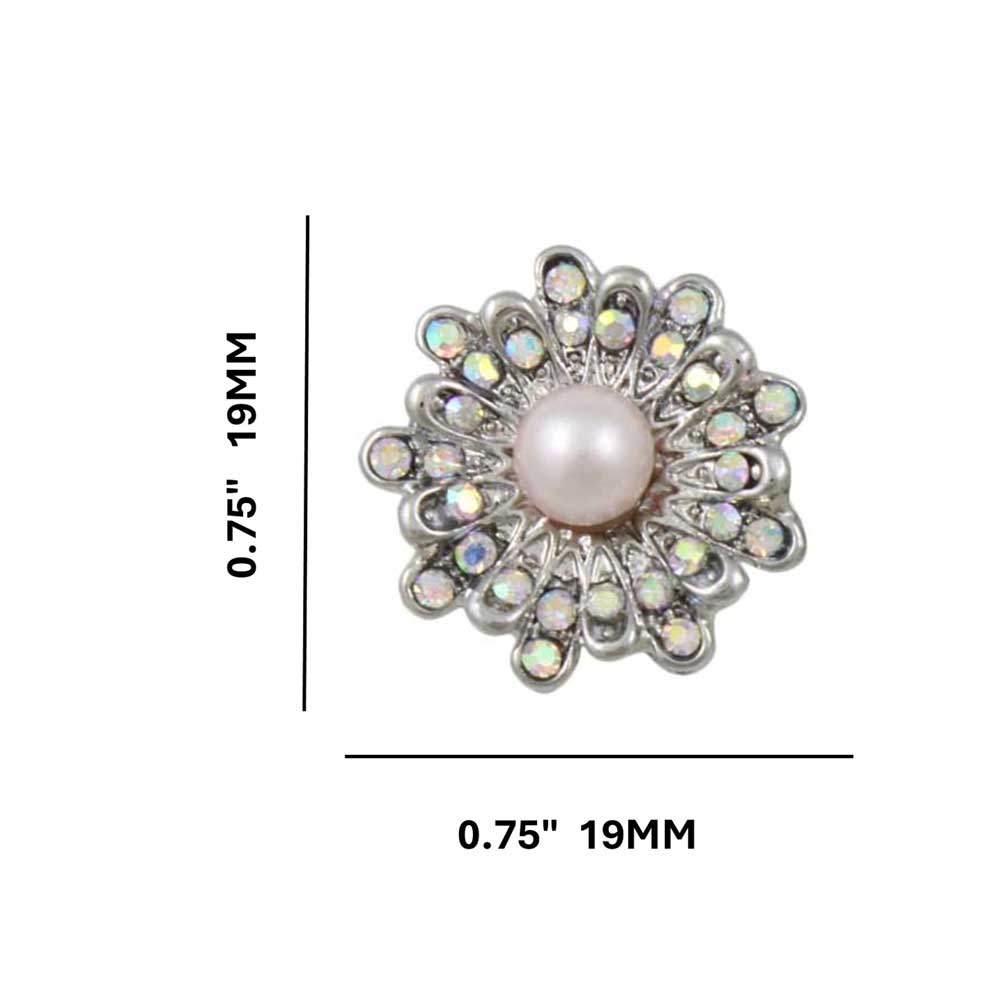 Light Pink Pearl with AB Crystals Clip Earring - PRE612C - Lilylin Designs