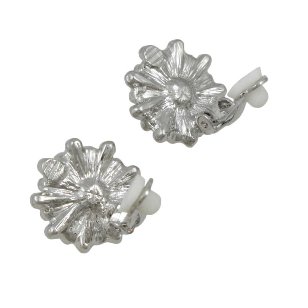 Light Pink Pearl with AB Crystals Clip Earring - PRE612C - Lilylin Designs