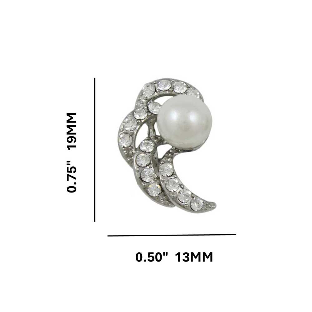 Crystal Waves with White Imitation Pearl Clip Earring - PRE813C - Lilylin Designs