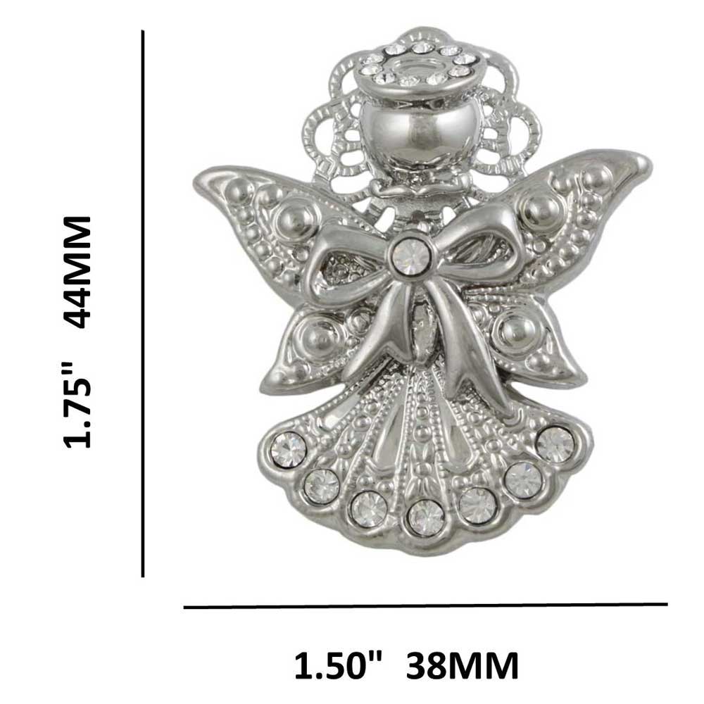 Crystal Angel Brooch Pin with Bow and Large Wings Pin - PRF243 - Lilylin Designs