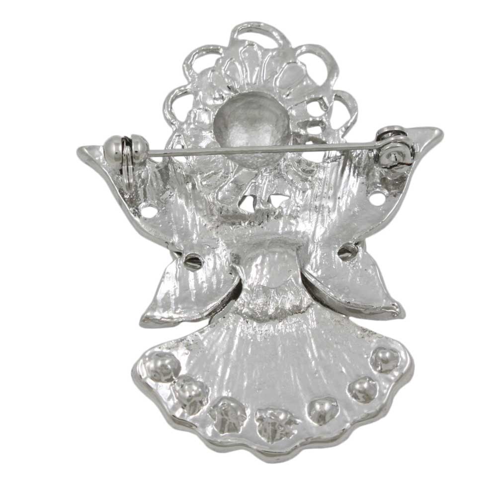 AB Crystal Angel Brooch Pin with Large Wings Pin - PRF243AB - Lilylin Designs