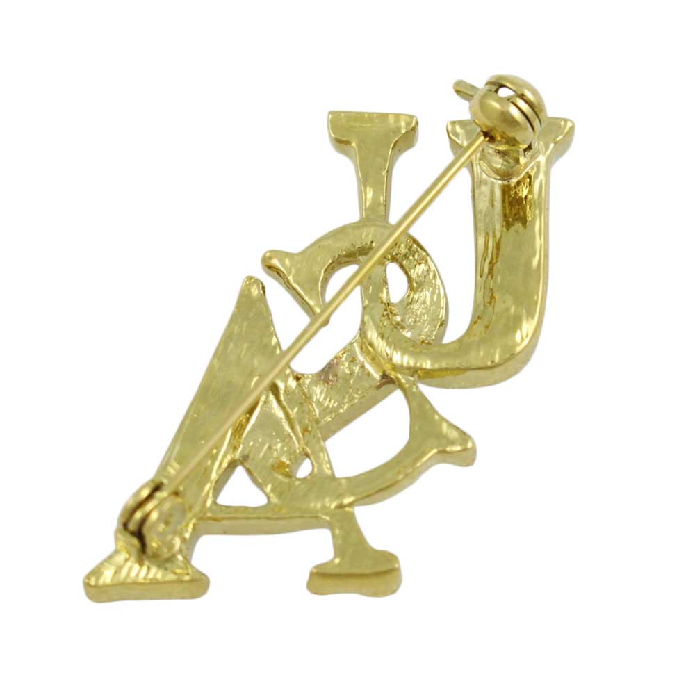 Gold Patriotic Red White Blue Crystal USA Brooch Pin - PRF304 - Lilylin Designs