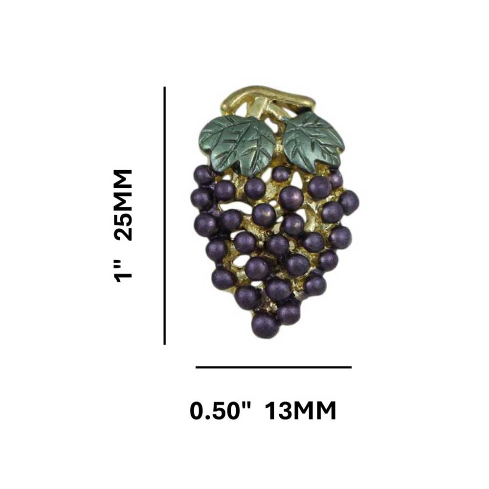 Purple Enamel Grapes Clip On Earring - PRF313E - Lilylin Designs