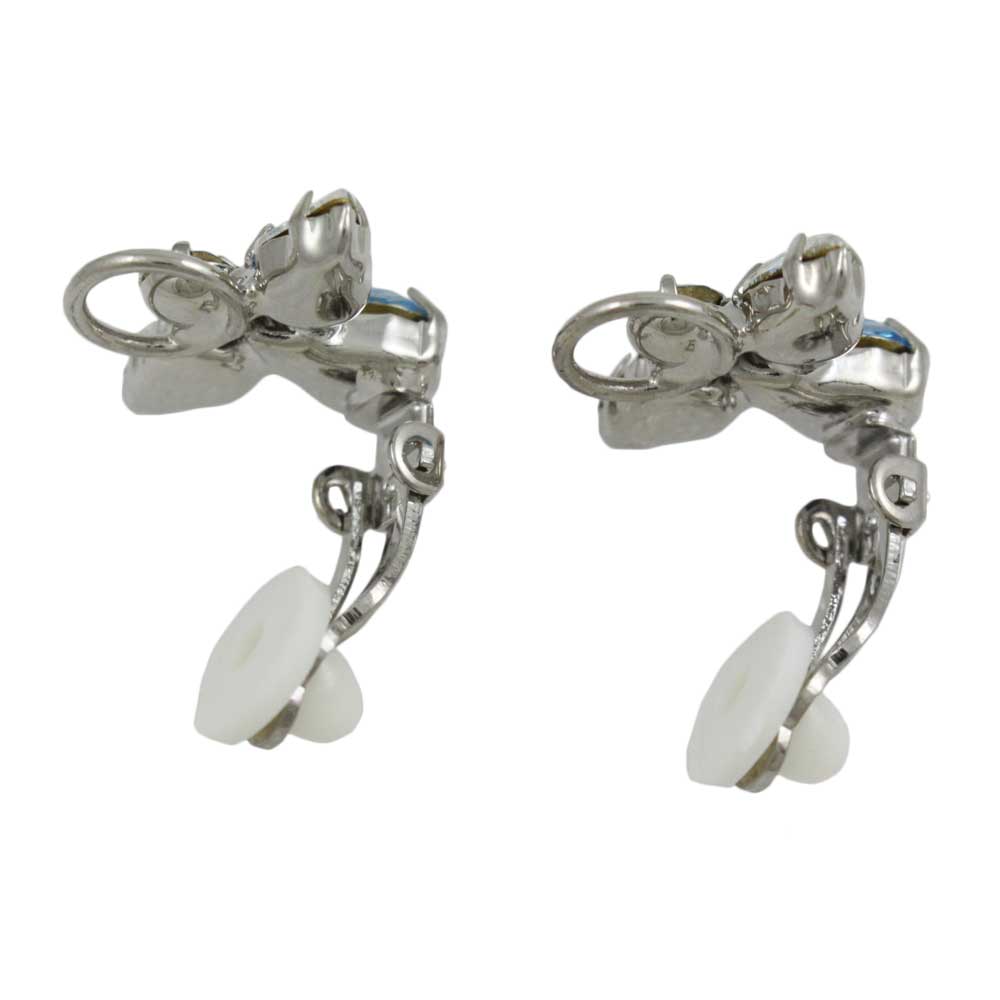 Blue Crystal Angel with Clear Wings Clip Earring - PRF432EC - Lilylin Designs