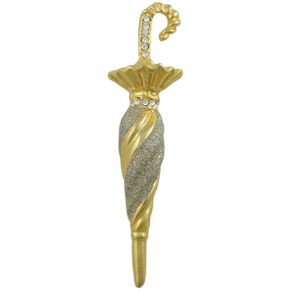 Umbrella with Glitter and Crystals Brooch Pin - PRF466 - Lilylin Designs