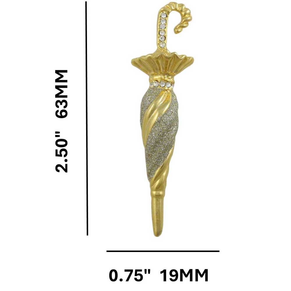 Umbrella with Glitter and Crystals Brooch Pin - PRF466 - Lilylin Designs
